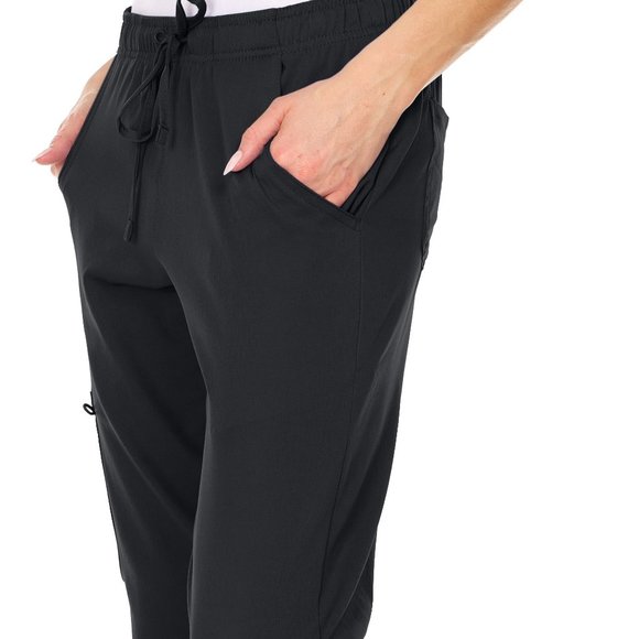 MediChic Medical Uniform Mini Marilyn Mock Jogger Scrub Set BLACK - Picture 5 of 5